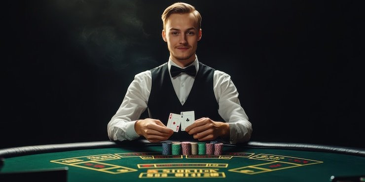 Live dealer at suburtoto login blackjack studio with multi-camera setup